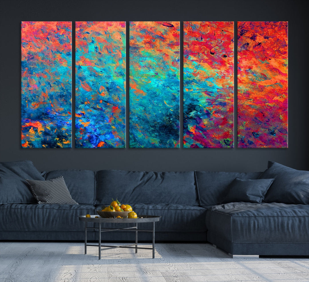 Vivd Modern Abstract Painting on Canvas Wall Art Print Framed Home Decoration