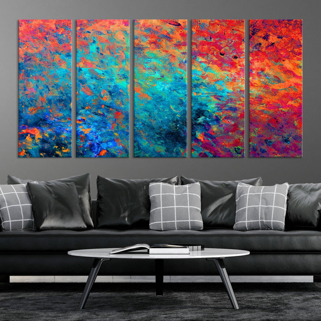 Vivd Modern Abstract Painting on Canvas Wall Art Print Framed Home Decoration