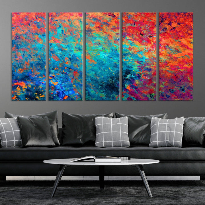 Vivd Modern Abstract Painting on Canvas Wall Art Print Framed Home Decoration