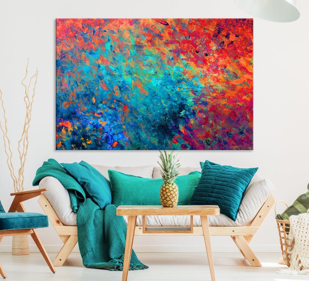 Vivd Modern Abstract Painting on Canvas Wall Art Print Framed Home Decoration