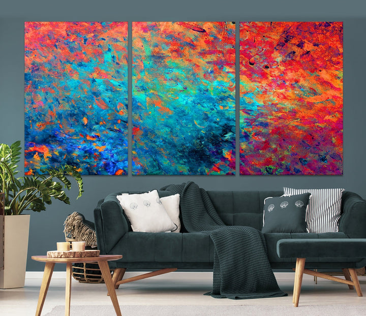 Vivd Modern Abstract Painting on Canvas Wall Art Print Framed Home Decoration