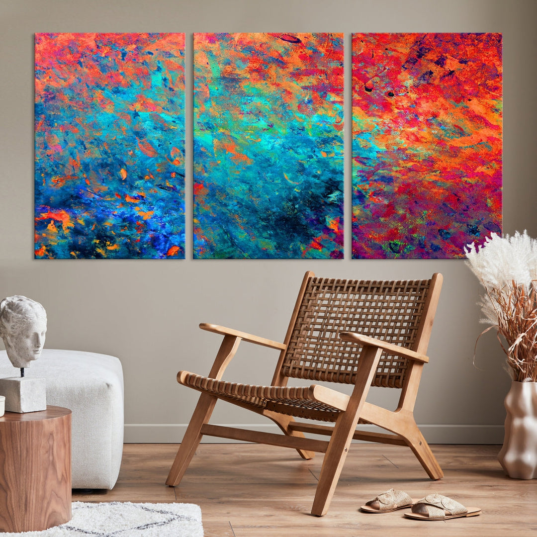 Vivd Modern Abstract Painting on Canvas Wall Art Print Framed Home Decoration