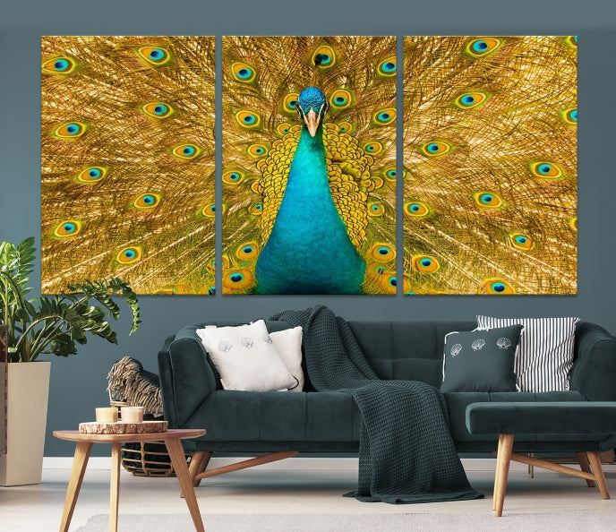 Wall Art Peacock Canvas Print, Peacock Feather Wall Art Canvas Print