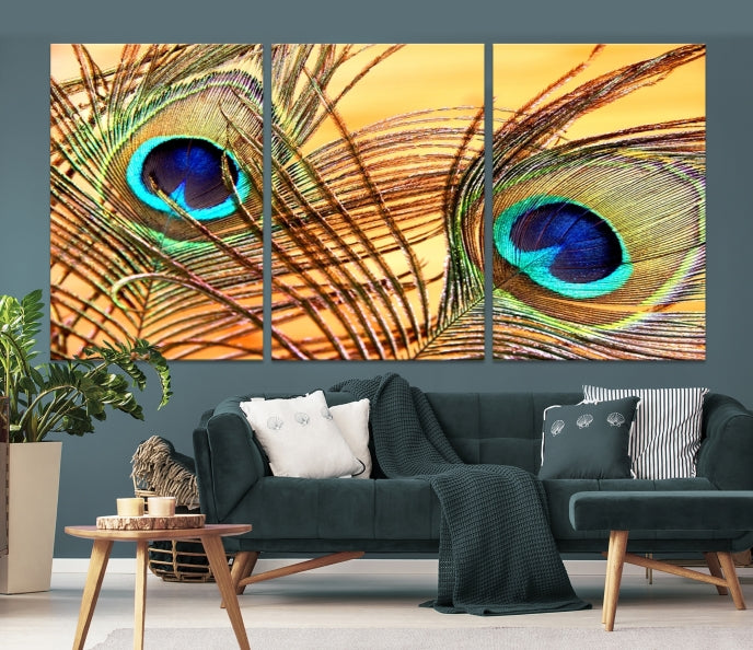 Wall Art Peacock Canvas Print, Peacock Feather Wall Art Canvas Print