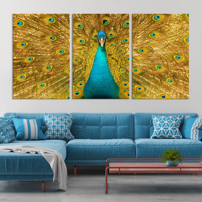 Wall Art Peacock Canvas Print, Peacock Feather Wall Art Canvas Print