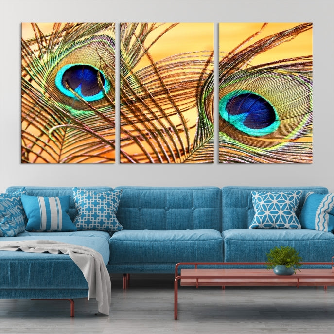 Wall Art Peacock Canvas Print, Peacock Feather Wall Art Canvas Print