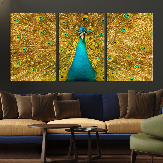 Wall Art Peacock Canvas Print, Peacock Feather Wall Art Canvas Print