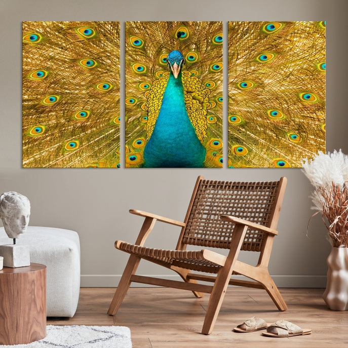 Wall Art Peacock Canvas Print, Peacock Feather Wall Art Canvas Print