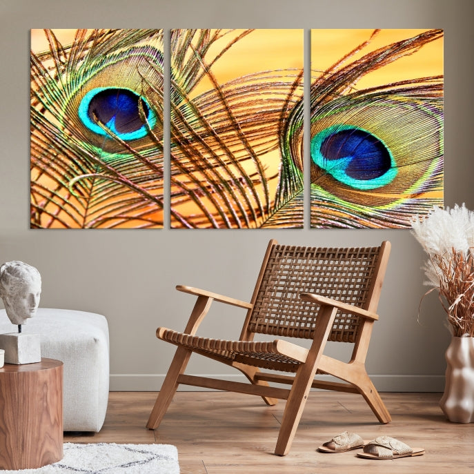 Wall Art Peacock Canvas Print, Peacock Feather Wall Art Canvas Print