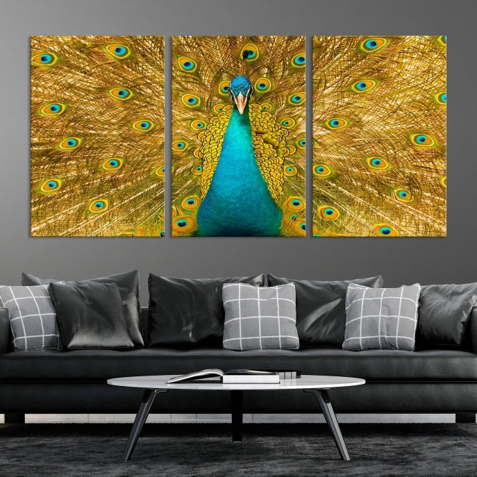 Wall Art Peacock Canvas Print, Peacock Feather Wall Art Canvas Print