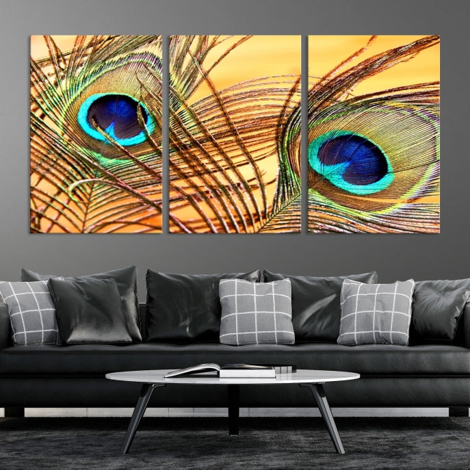 Wall Art Peacock Canvas Print, Peacock Feather Wall Art Canvas Print