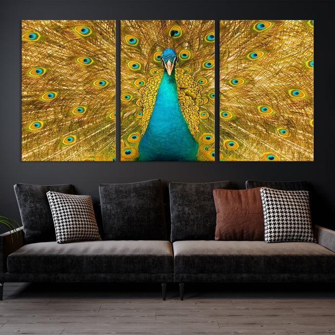 Wall Art Peacock Canvas Print, Peacock Feather Wall Art Canvas Print