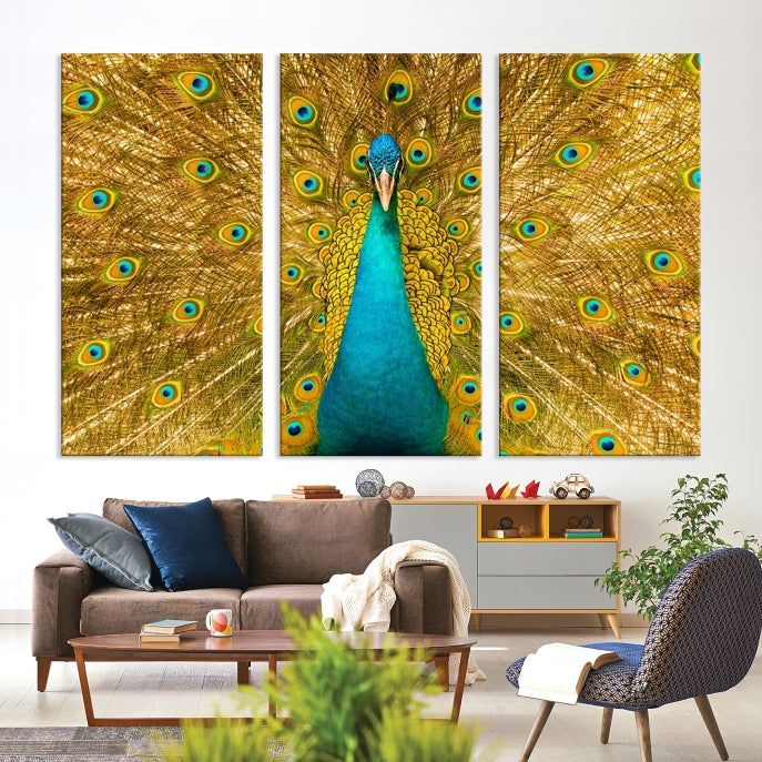 Wall Art Peacock Canvas Print, Peacock Feather Wall Art Canvas Print