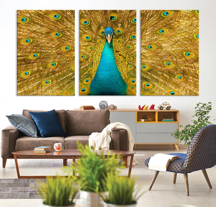 Wall Art Peacock Canvas Print, Peacock Feather Wall Art Canvas Print