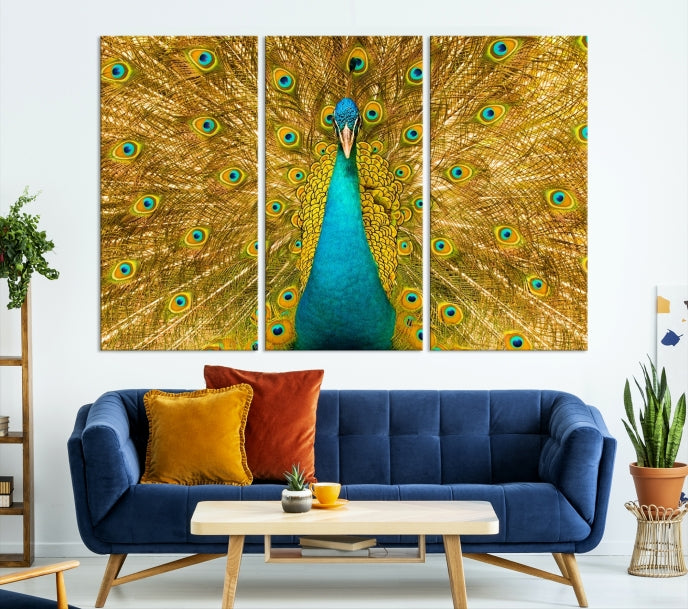 Wall Art Peacock Canvas Print, Peacock Feather Wall Art Canvas Print