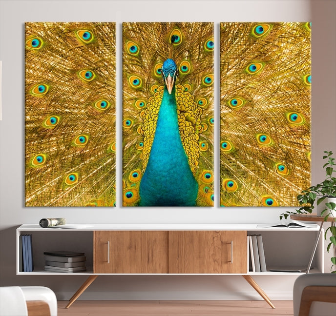 Wall Art Peacock Canvas Print, Peacock Feather Wall Art Canvas Print