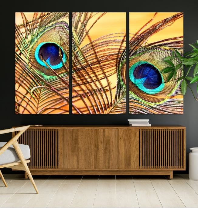 Wall Art Peacock Canvas Print, Peacock Feather Wall Art Canvas Print