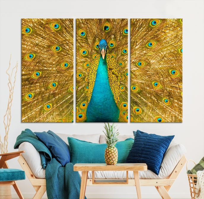 Wall Art Peacock Canvas Print, Peacock Feather Wall Art Canvas Print