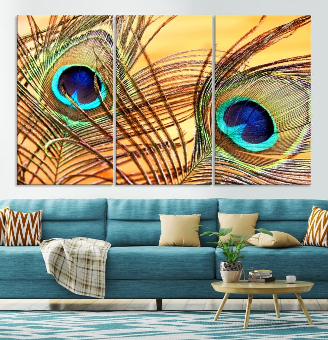 Wall Art Peacock Canvas Print, Peacock Feather Wall Art Canvas Print