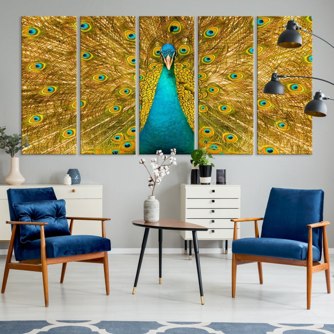 Wall Art Peacock Canvas Print, Peacock Feather Wall Art Canvas Print