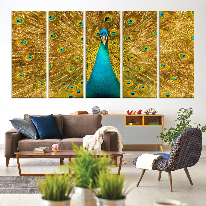 Wall Art Peacock Canvas Print, Peacock Feather Wall Art Canvas Print