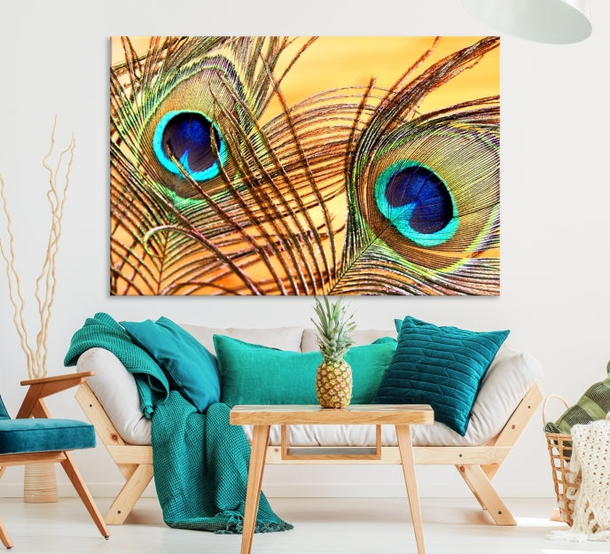 Wall Art Peacock Canvas Print, Peacock Feather Wall Art Canvas Print