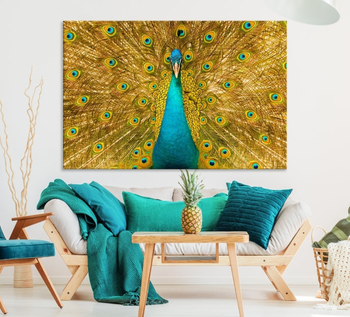 Wall Art Peacock Canvas Print, Peacock Feather Wall Art Canvas Print