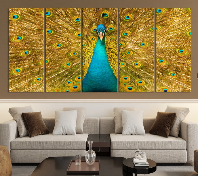 Wall Art Peacock Canvas Print, Peacock Feather Wall Art Canvas Print