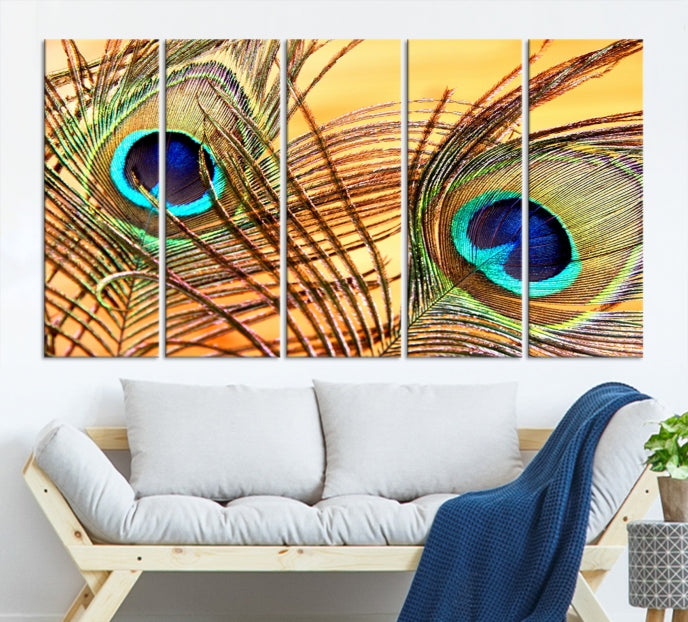 Wall Art Peacock Canvas Print, Peacock Feather Wall Art Canvas Print