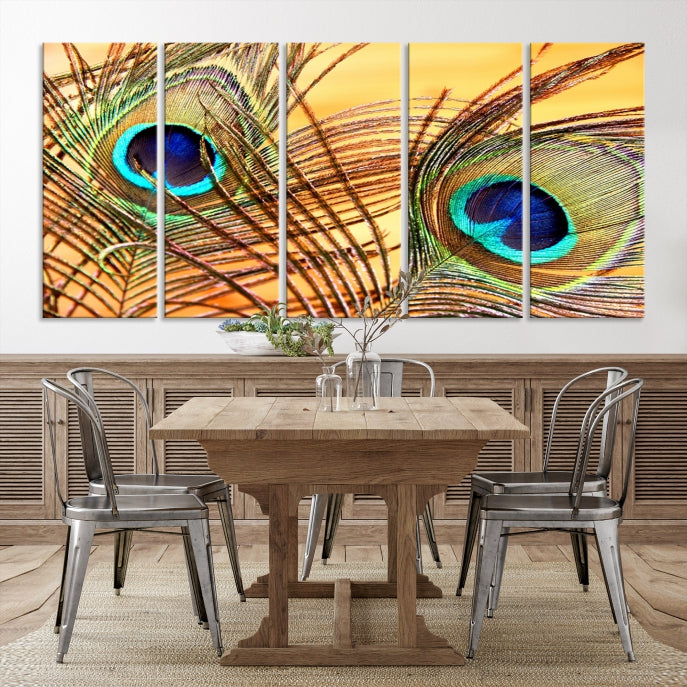 Wall Art Peacock Canvas Print, Peacock Feather Wall Art Canvas Print