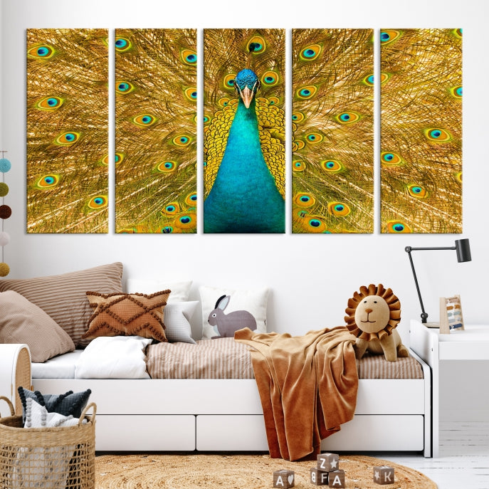 Wall Art Peacock Canvas Print, Peacock Feather Wall Art Canvas Print