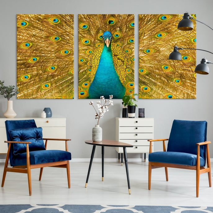 Wall Art Peacock Canvas Print, Peacock Feather Wall Art Canvas Print