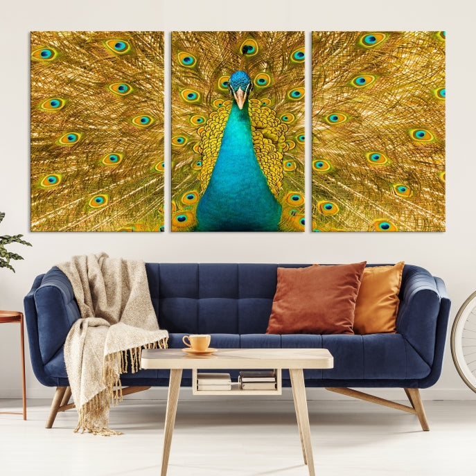 Wall Art Peacock Canvas Print, Peacock Feather Wall Art Canvas Print