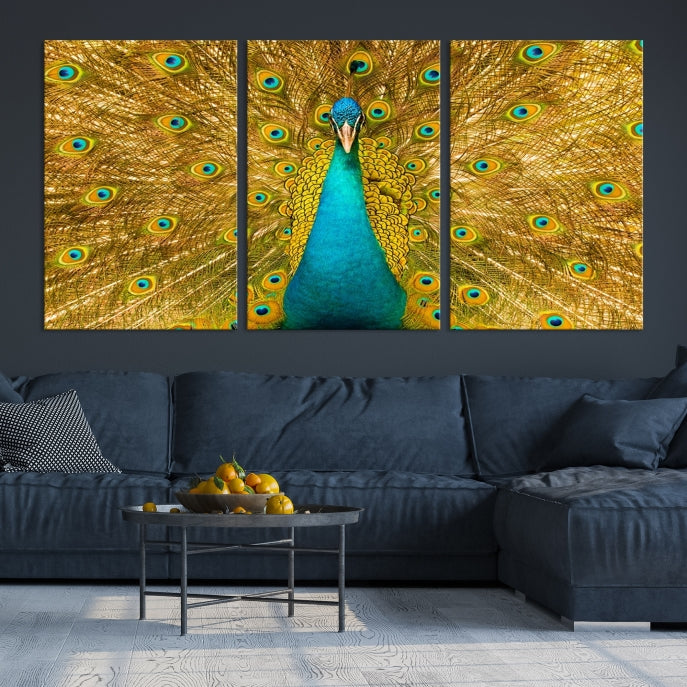 Wall Art Peacock Canvas Print, Peacock Feather Wall Art Canvas Print