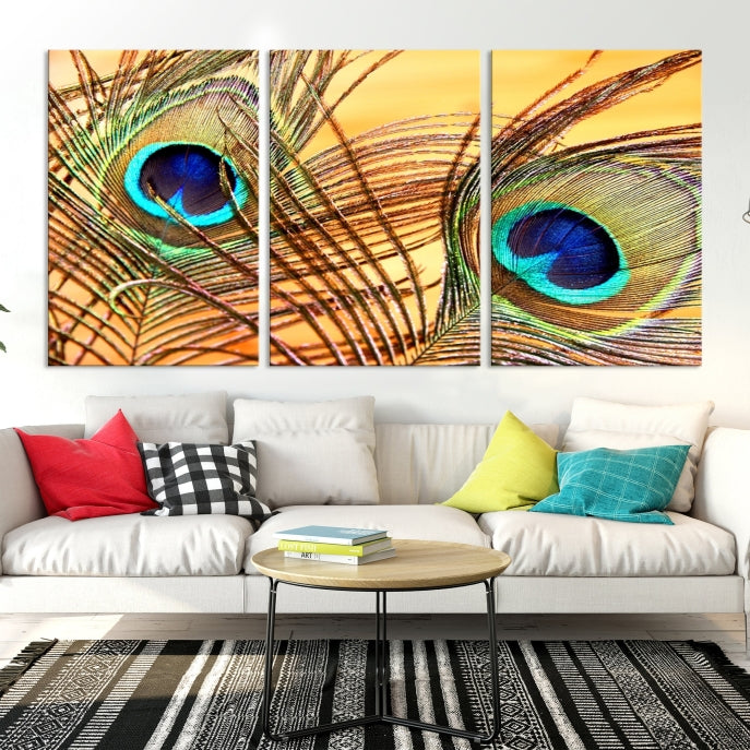 Wall Art Peacock Canvas Print, Peacock Feather Wall Art Canvas Print