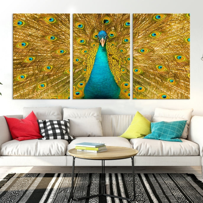 Wall Art Peacock Canvas Print, Peacock Feather Wall Art Canvas Print