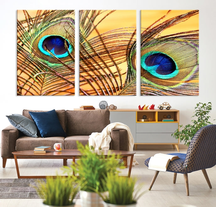 Wall Art Peacock Canvas Print, Peacock Feather Wall Art Canvas Print