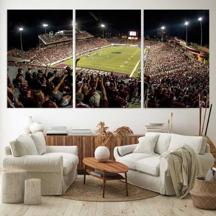 Washington Grizzly Stadium Canvas Print, American Football Wall Art Canvas Print, Sport Wall Art Print