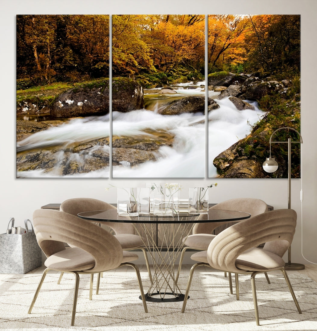 Waterfall Forest Landscape on Original Canvas Extra Large Wall Art Giclee Print