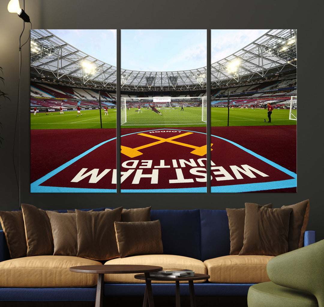 West Ham United Stadium London Stadium Wall Art Canvas Print, Premier League Wall Art Canvas Print - UEFA Soccer Wall Art Soccer Lover Gifts