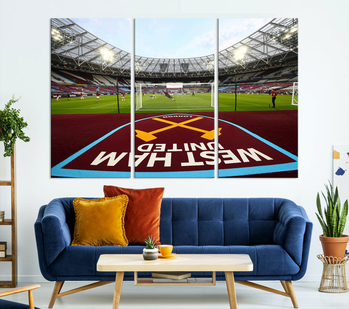 West Ham United Stadium London Stadium Wall Art Canvas Print, Premier League Wall Art Canvas Print - UEFA Soccer Wall Art Soccer Lover Gifts