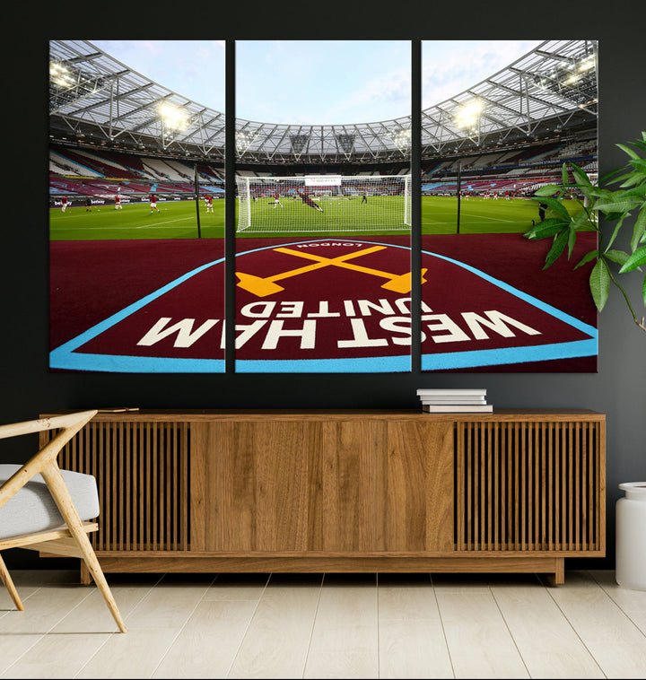 West Ham United Stadium London Stadium Wall Art Canvas Print, Premier League Wall Art Canvas Print - UEFA Soccer Wall Art Soccer Lover Gifts