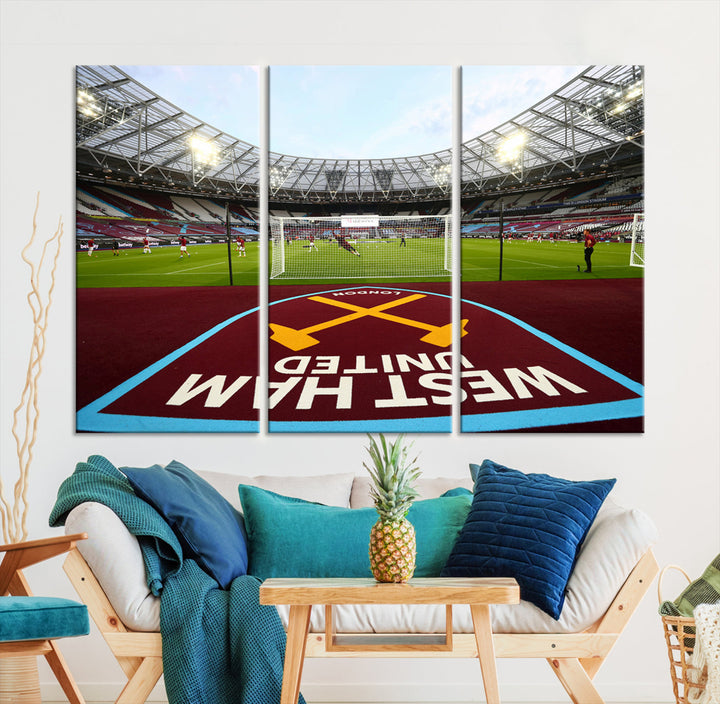 West Ham United Stadium London Stadium Wall Art Canvas Print, Premier League Wall Art Canvas Print - UEFA Soccer Wall Art Soccer Lover Gifts