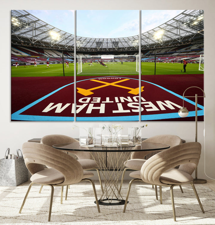 West Ham United Stadium London Stadium Wall Art Canvas Print, Premier League Wall Art Canvas Print - UEFA Soccer Wall Art Soccer Lover Gifts