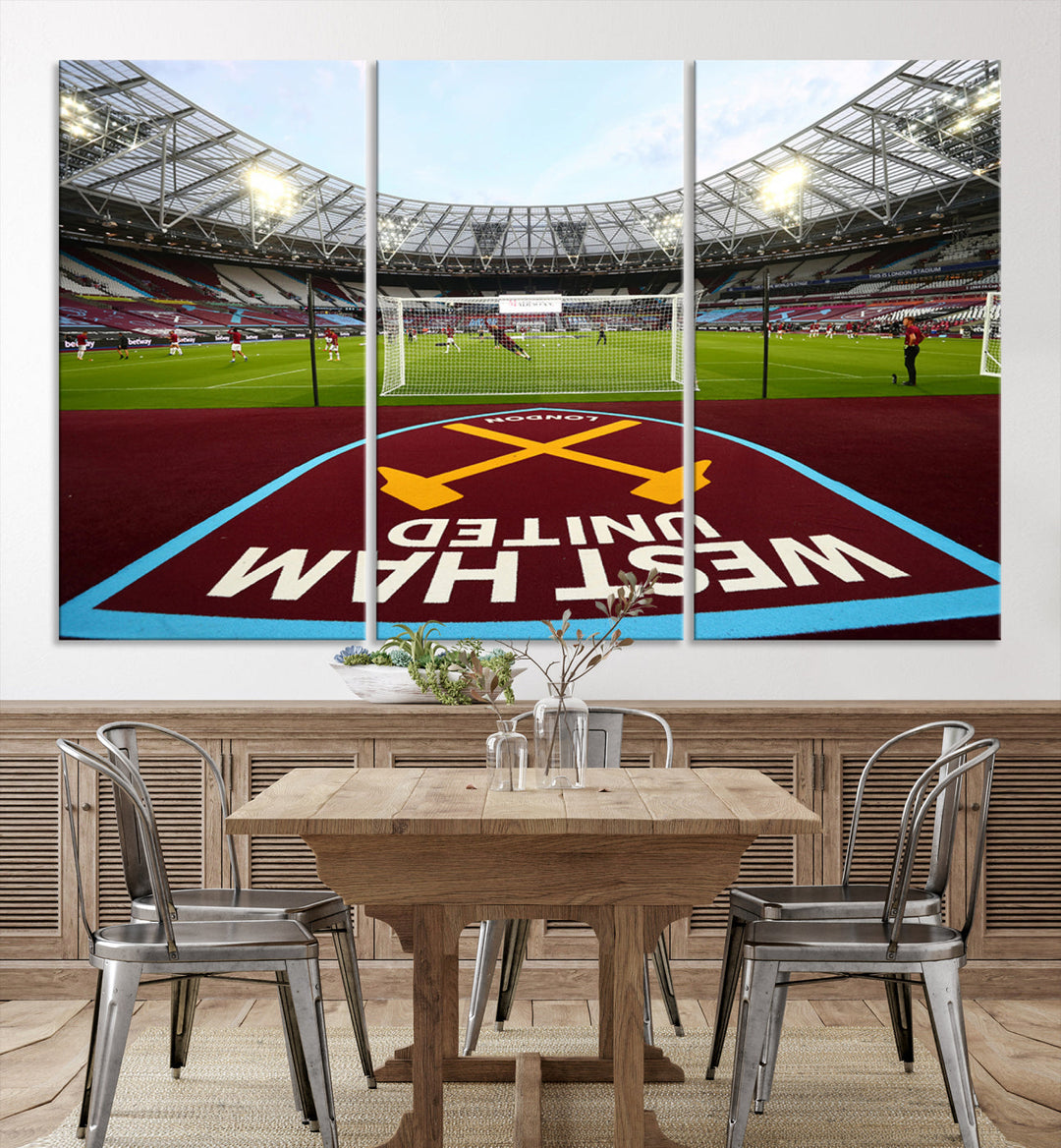 West Ham United Stadium London Stadium Wall Art Canvas Print, Premier League Wall Art Canvas Print - UEFA Soccer Wall Art Soccer Lover Gifts