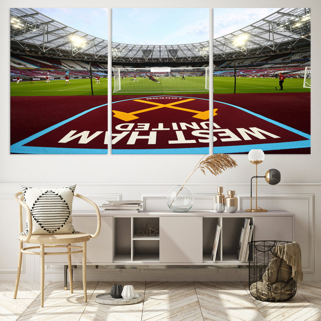 West Ham United Stadium London Stadium Wall Art Canvas Print, Premier League Wall Art Canvas Print - UEFA Soccer Wall Art Soccer Lover Gifts