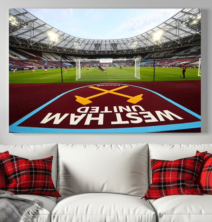 West Ham United Stadium London Stadium Wall Art Canvas Print, Premier League Wall Art Canvas Print - UEFA Soccer Wall Art Soccer Lover Gifts