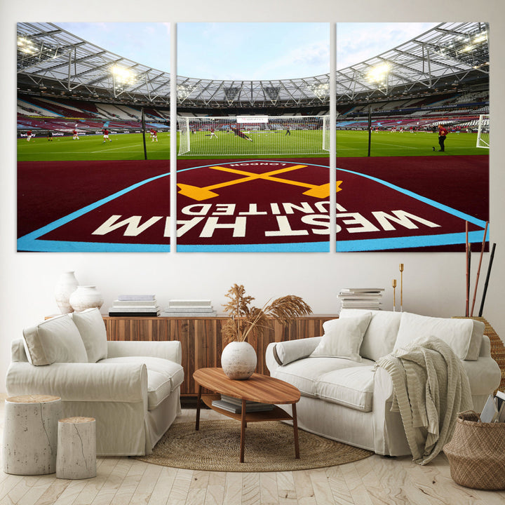 West Ham United Stadium London Stadium Wall Art Canvas Print, Premier League Wall Art Canvas Print - UEFA Soccer Wall Art Soccer Lover Gifts