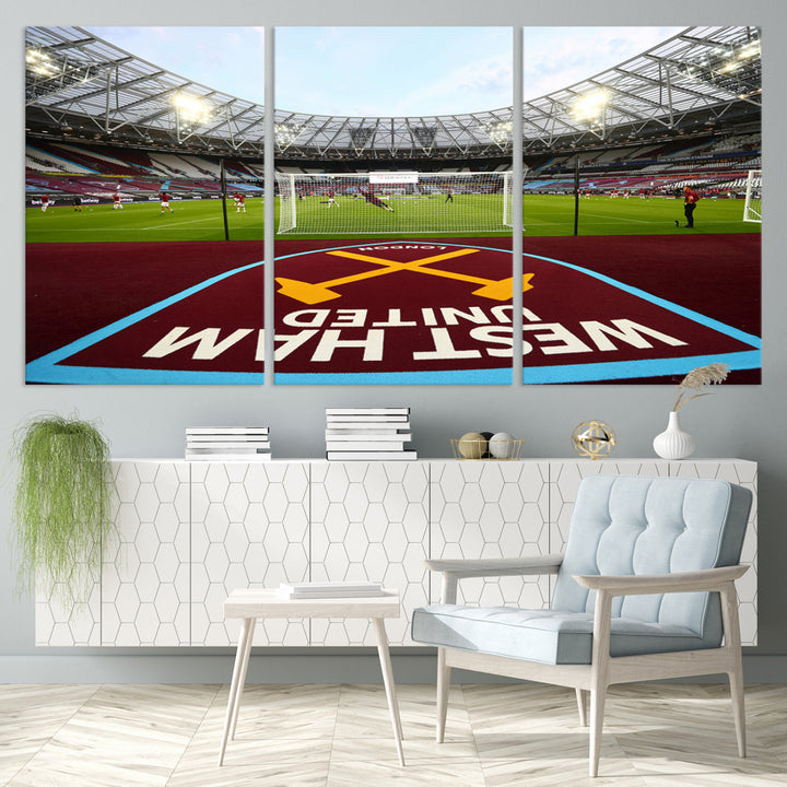 West Ham United Stadium London Stadium Wall Art Canvas Print, Premier League Wall Art Canvas Print - UEFA Soccer Wall Art Soccer Lover Gifts