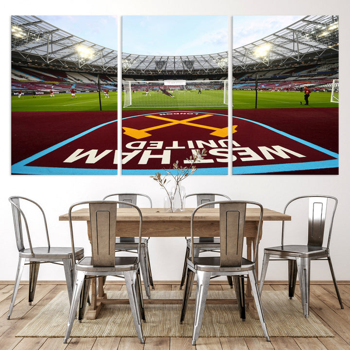 West Ham United Stadium London Stadium Wall Art Canvas Print, Premier League Wall Art Canvas Print - UEFA Soccer Wall Art Soccer Lover Gifts